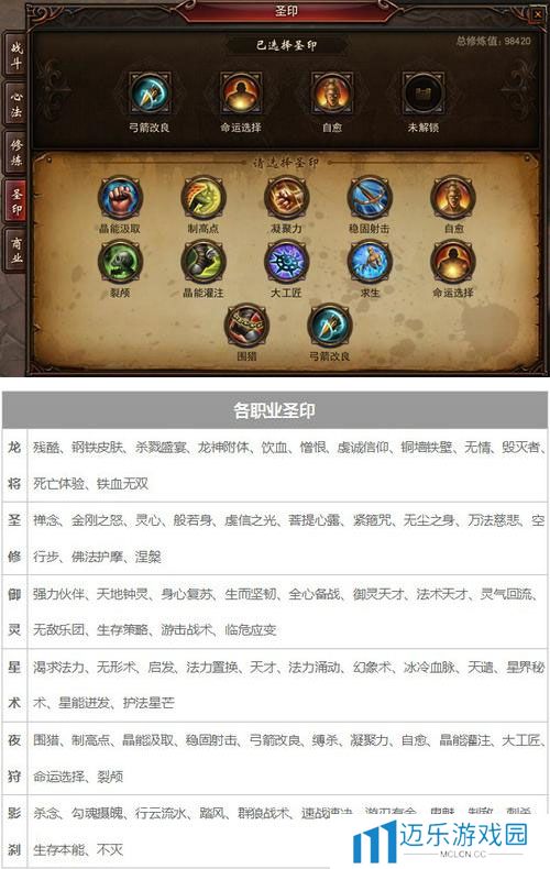 《镇魔曲》圣印系统介绍